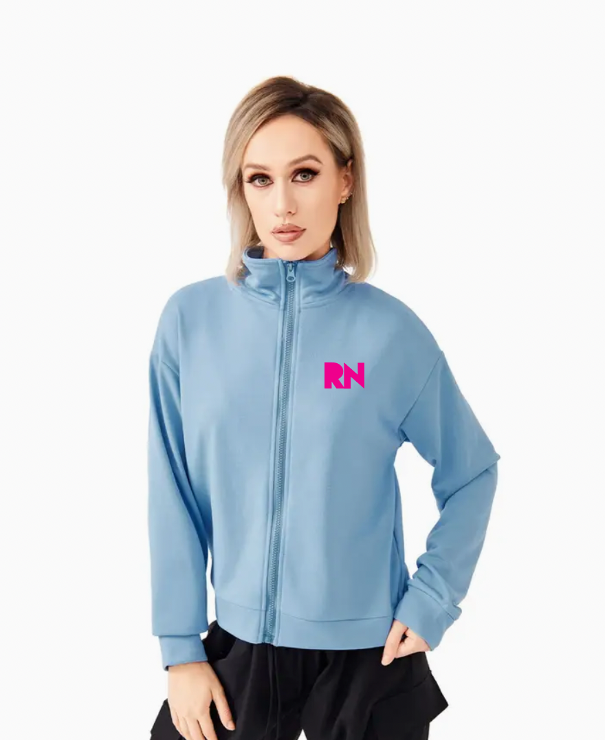 RN sky blue women's collared jacket