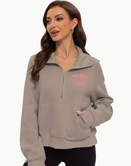 Nurse Cropped Pullover Quarter Zip