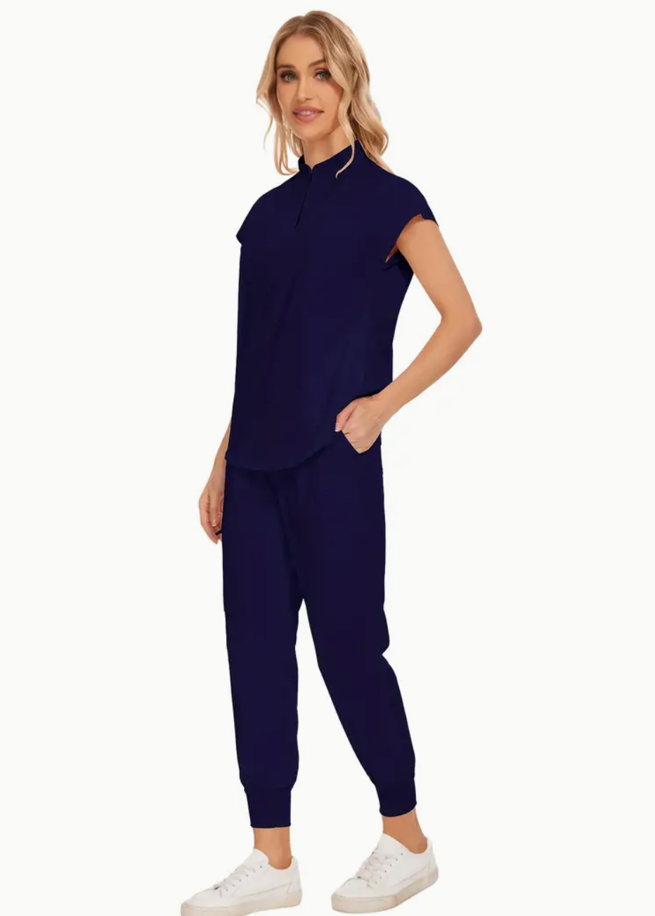 Modern Navy blue Hope Scrub 2-Piece Set