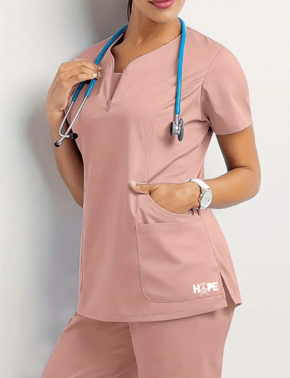 Comfortable Health Care Scrubs Pink Set