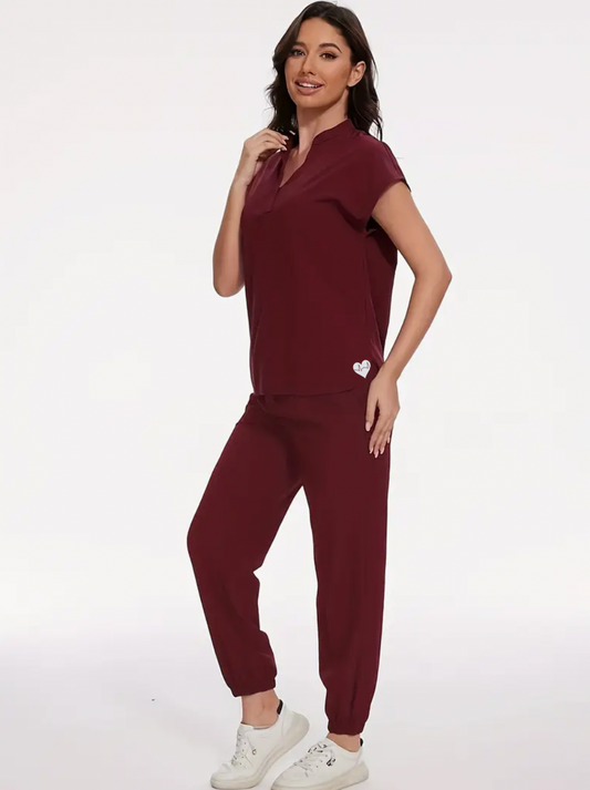 Women's Burgundy scrub set